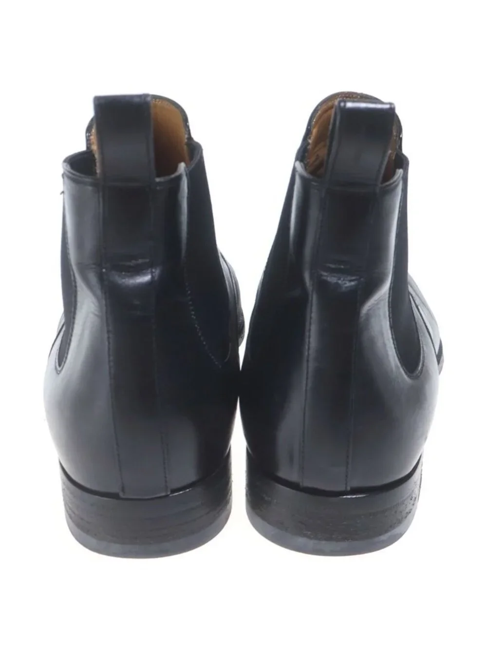 Gucci Logo Leather Side Gore Boots Black